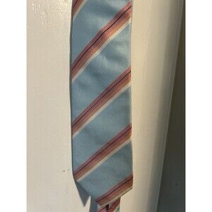 Bobby Jones Collection Woven Tie Light Blue Striped Made In USA